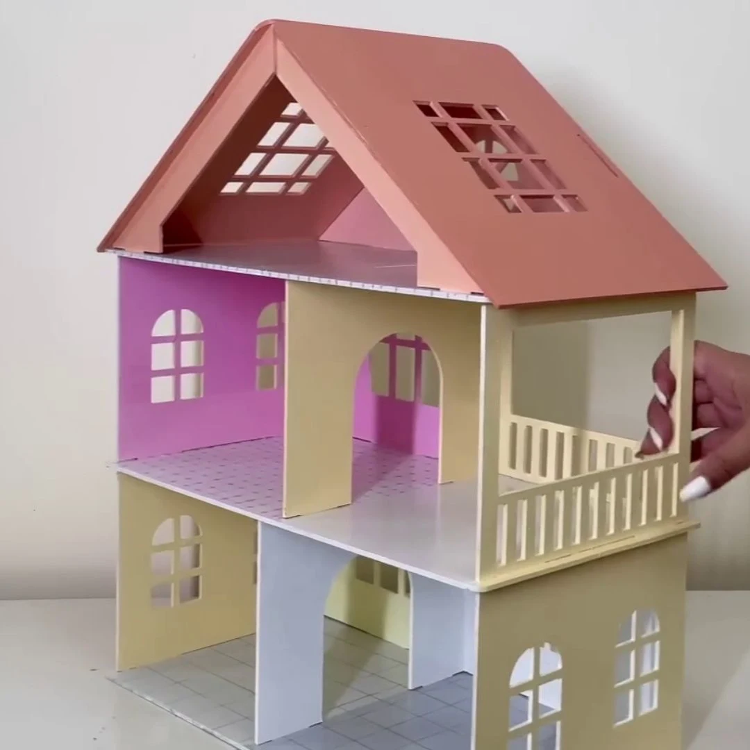 Wooden Toy House with Furniture for Kids