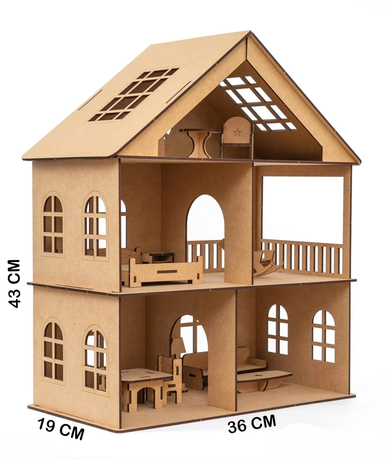 Wooden Toy House with Furniture for Kids