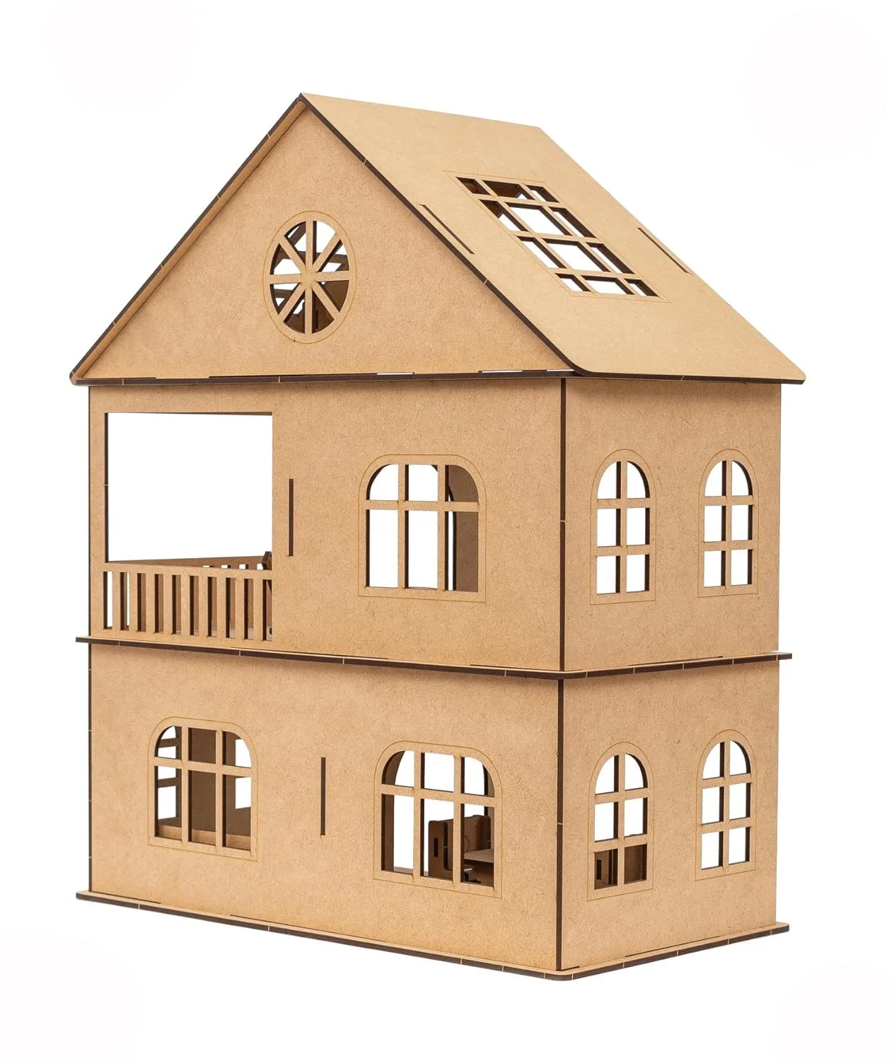 Wooden Toy House with Furniture for Kids