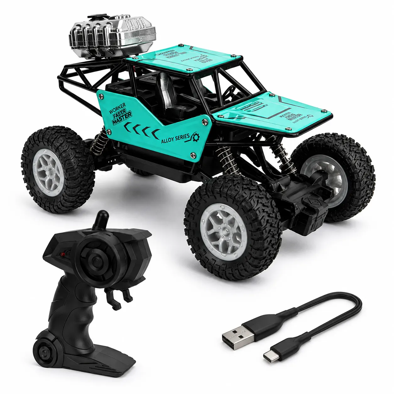 Front view of ToyMunch all terrain RC rock crawler car