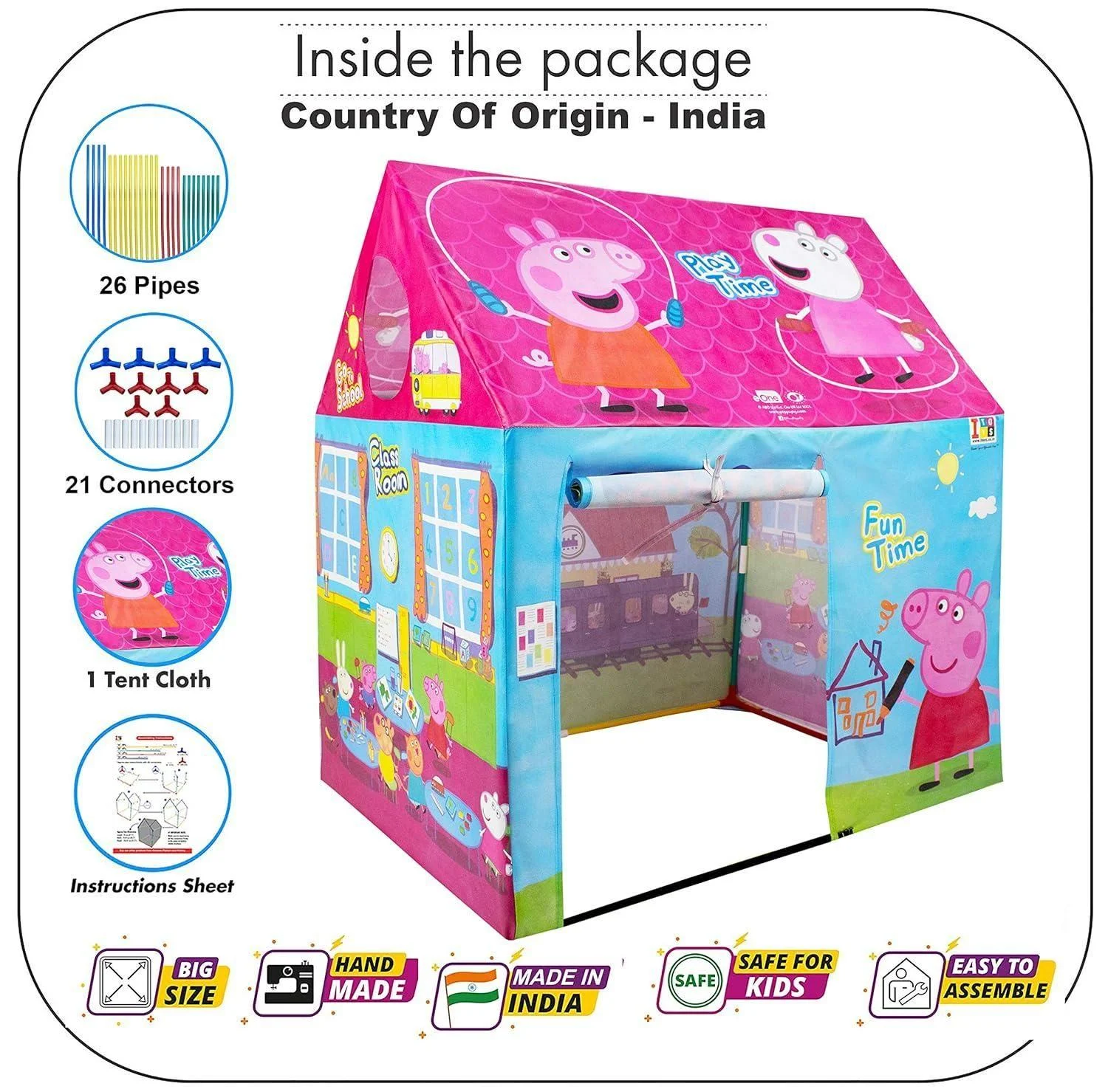 Peppa Pig Theme Tent House For Kids